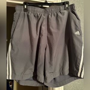 Adidas Gray Athletic Shorts with Elastic Waistband